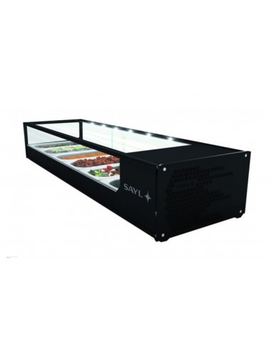 Refrigerated display case - N° 6 x GN 1/3 x 40 h  - Cm 132 x 38 x 22.5 h