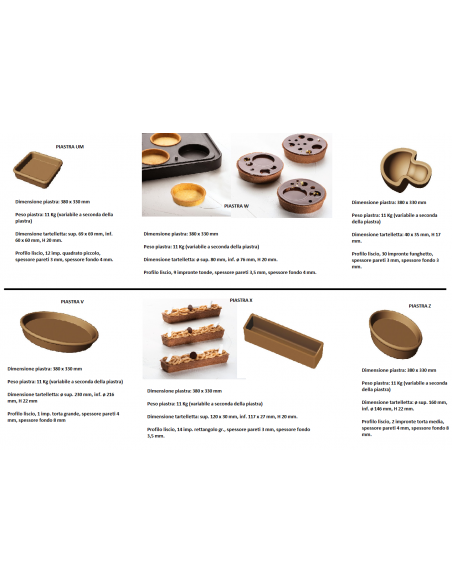 Piastra professionale per tartelle - cm 58 x 42 x 53 h