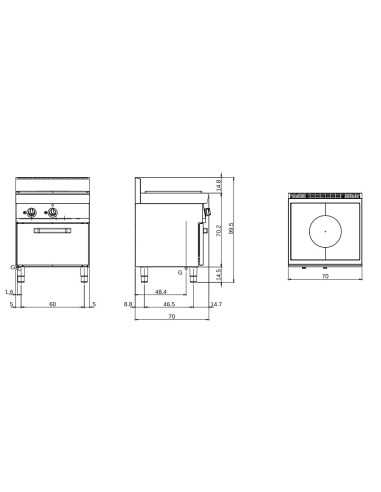 Cucina gas - Tuttapiastra - Forno a gas - cm 70...