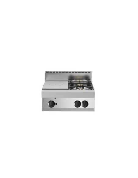 Cucina tuttapiastra a gas - N. 2  fuochi - Banco - cm 70 x 70 x 30h