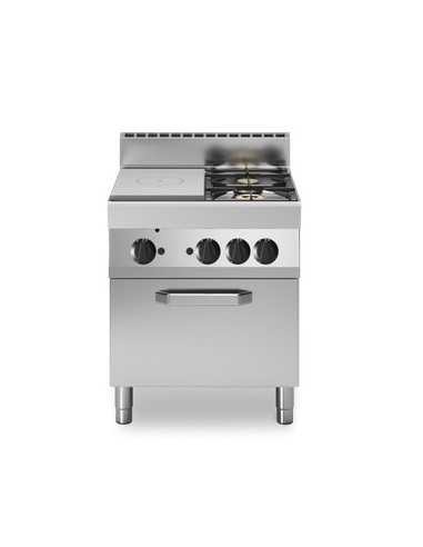 Gas cooker - Plate + 2 fires - Gas oven - cm 70...