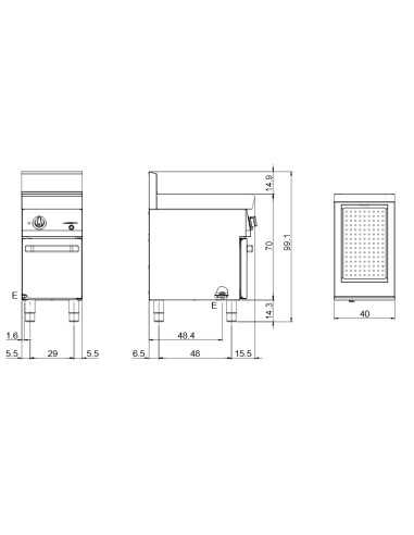 Bagnomaria elettrico - Vasca GN 1/1 - cm 40 x...