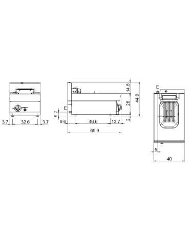 Electric fryer - Capacity Lt 10 - cm 40 x 70 x...