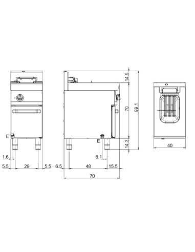 Freidora eléctrica - Capacidad 10 lt - cm 40 x...