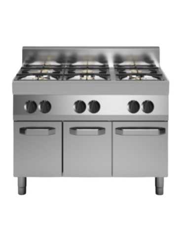 Cocina de gas - N. 6 incendios - Vano con porte - cm 110 x 70 x 85h