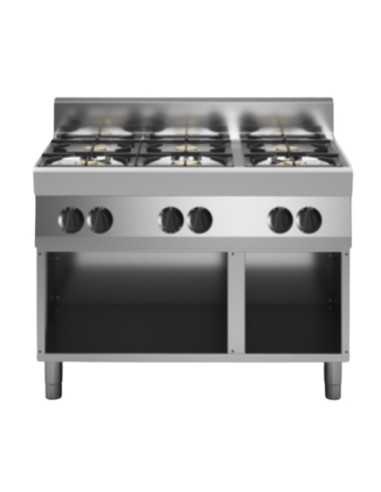 Cucina a gas - N. 6 fuochi -  cm 110 x 70 x 85h