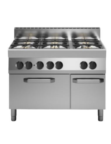 Cucina a gas - Forno elettrico - N. 6 fuochi - cm 110 x 70 x 85h