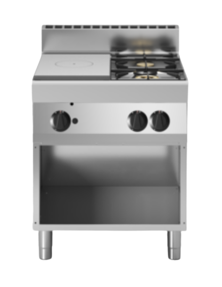 Cucina tuttapiastra a gas - N. 2  fuochi - cm 70 x 70 x 85h