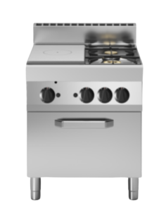 Cocina de gas - Placa + 2 incendios - horno a gas - cm 70...