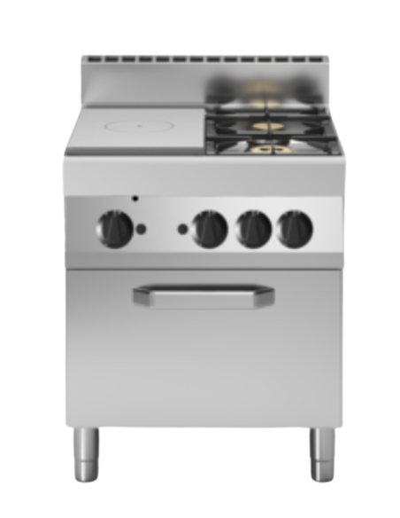 Gas cooker - Plate + 2 fires - Gas oven - cm 70 x 70 x 85h