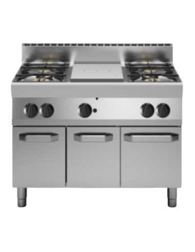 Cucina tuttapiastra a gas - N. 4 fuochi - cm 110 x 70 x 85h