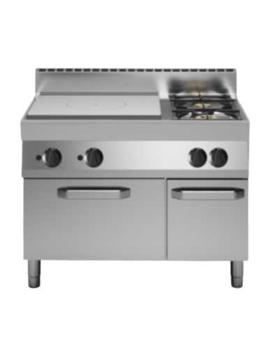 Cucina tuttapiastra a gas - N. 2  fuochi - Forno a gas - cm 110 x 70 x 85h