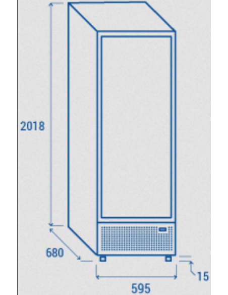 Refrigerator cabinet - Capacity 441 lt - cm 59.5 x 68 x 201.8h