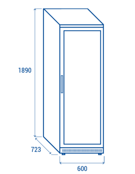 Armario congelador - Capacidad Lt. 400 - cm 60 x 72.3 x 190.2h