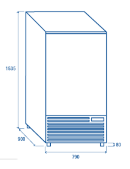 Abbattitore di temperatura 10 teglie GN1/1 o EN 60x40 - cm 79 x 90 x 153.5h