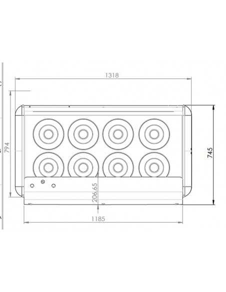Banco gelateria - N. 8+6 carapine Lt 7.5 - cm 131.8 x 69 x 98.4h