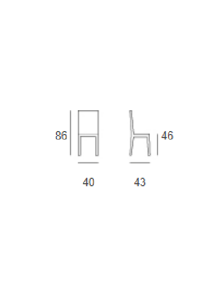 Chair - Structure in elliptical tubular painted with epoxy powders - cm 40 x 43 x 86 h