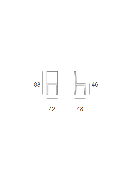 Silla - Estructura tubular pintada con polvos epoxi - cm 42 x 48 x 88 h