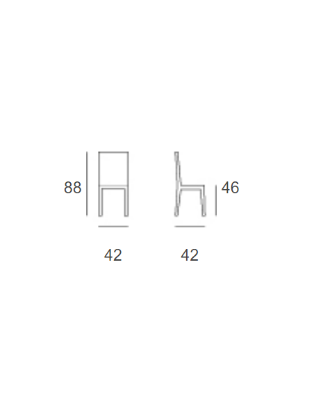 Chair - Structure in tubular painted with epoxy powders - cm 42 x 42 x 88 h
