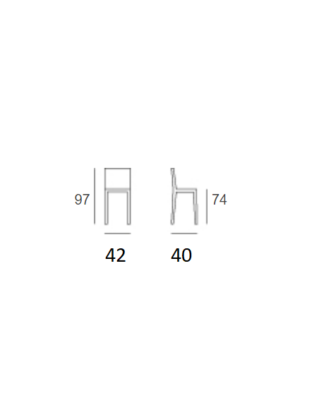 Stool - Structure in tubular painted with epoxy powders - cm 42 x 40 x 97 h