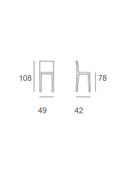 Sgabello - Struttura in tubolare verniciato con polveri epossidiche - cm 49 x 42 x 108 h