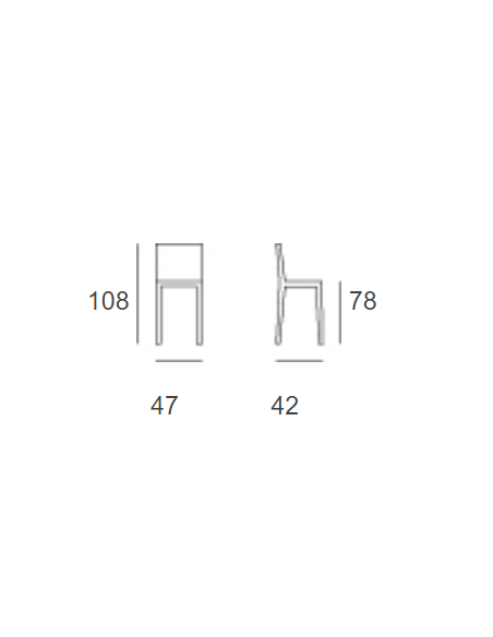 Stool - Structure in tubular painted with epoxy powders - cm 47 x 42 x 108 h