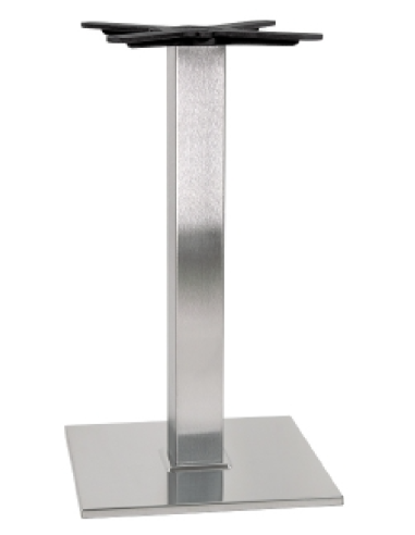 Base de mesa - Marco tubular cuadrado con acero satinado - Altura 71 cm