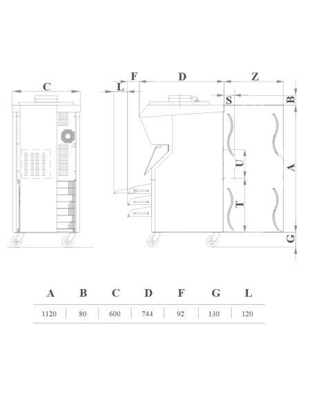 Cuocicrema - Pastorizzatore - Produzione 15 Litri/80 min - cm 60 x 85 x 135.5 h