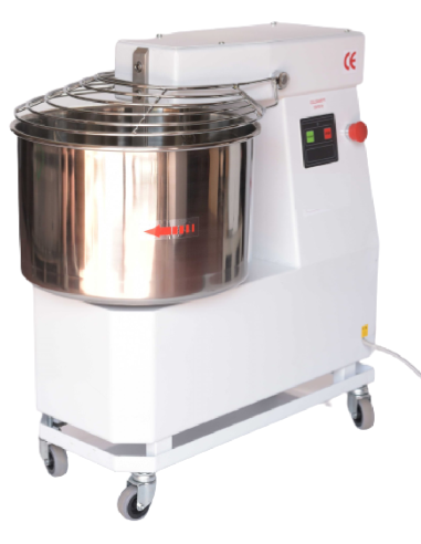 Impastatrice a spirale - Capacità 12 kg / 17 lt - Due velocità - cm 61 x 32 x 63 h