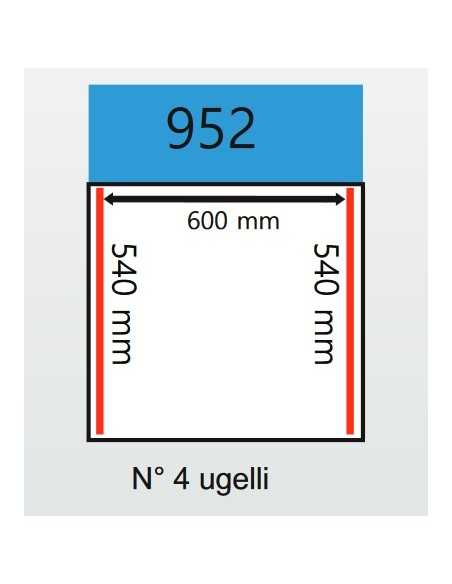 Vacuum Bell - Cart - Welding bars 2 x 540 mm - cm 106 x 68.7 x 91h