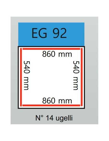 Bell vacuum - Barre 2 x 540 mm + 2 x 860 mm - cm 106 x 68.7 x 91h