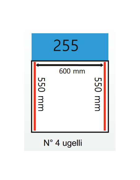 Bell vacuum - Cart - Welding bar of 550 mm x 2 - cm 80 x 69 x 91h