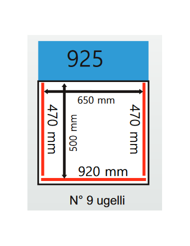 Vacuum bell - Welding bars of 920 mm + 2 x 470...