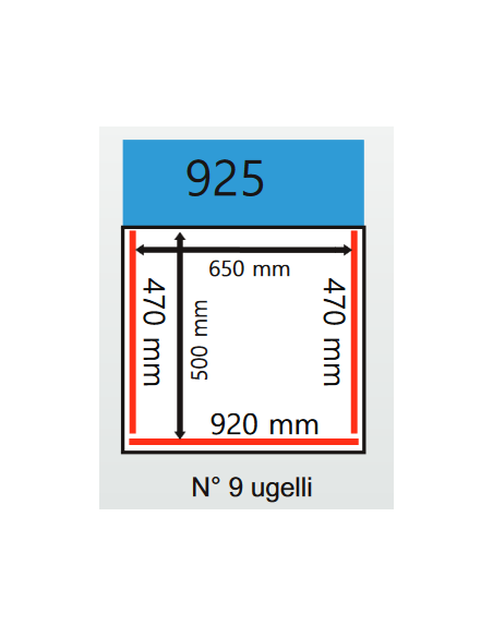 Vacuum bell - Welding bars of 920 mm + 2 x 470 mm - cm 106 x 68.7 x 91h