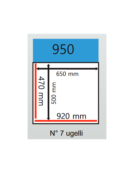 Sottovuoto campana - Carrello - Barre saldanti da 920 mm + 470 mm - cm 106 x 68.7 x 91h