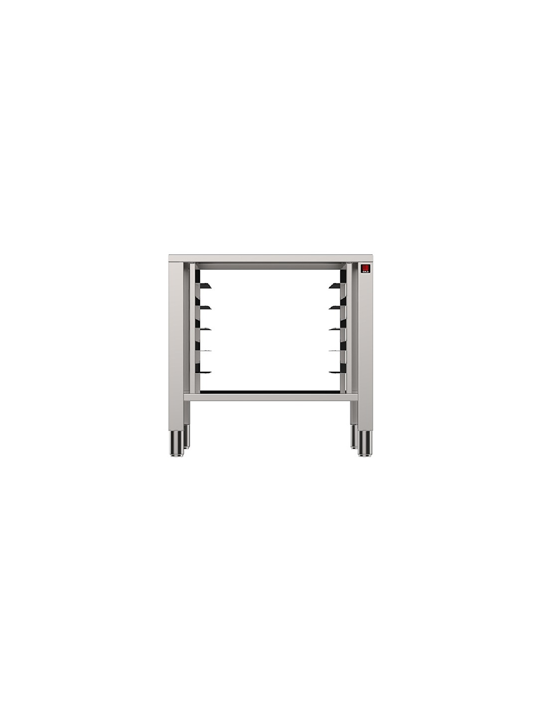 Tavolo fisso - Acciaio inox AISI 430 - Supporti per forni 5/7/11 teglie - Dimensioni cm 73 x 60 x 77h