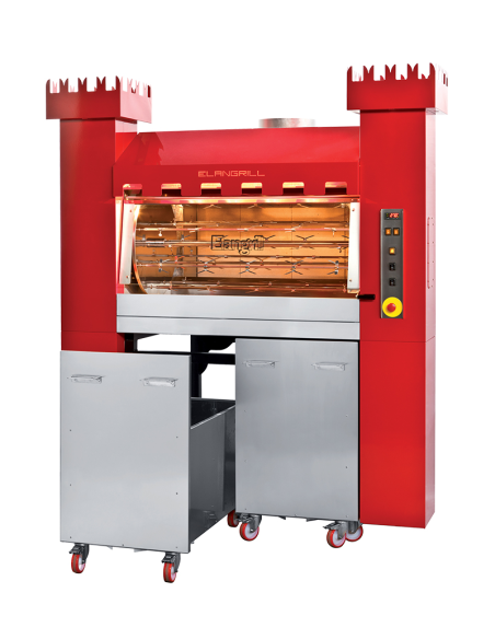 Rueda planetaria de madera - Capacidad 72 pollos - cm 160 x 110 x 125.5 h