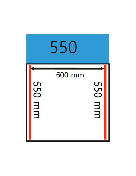 Sottovuoto campana - Carrello - Barra saldante 2 x 550 mm - cm 80 x 69 x 91h