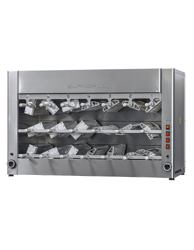 Churrasco elettrico - N. 20 Spade - 3 piani - cm 140 x 57 x 90 h