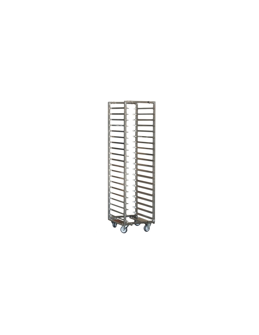 Board trolley 60 x 40 - Stainless steel - Service - With 16 shelves - Step 100 mm - Not available in the cooking room