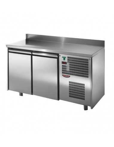 Tavolo refrigerato - N. 2 porte - Alzatina - Cm 146 x 60 x 95/102 h