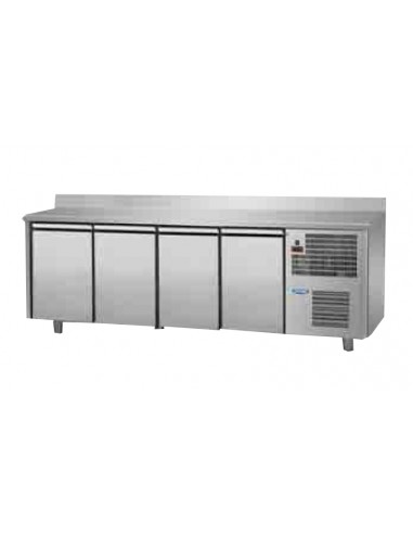 Tavolo refrigerato - N. 4 porte - Alzatina - cm 236 x 60 x 95/102 h