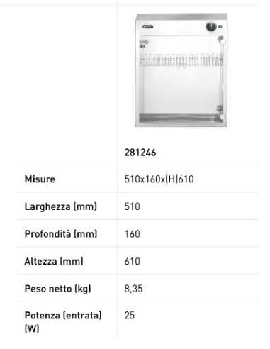 Sterilizzatore coltelli UV utilizzabile fino a 14 coltelli