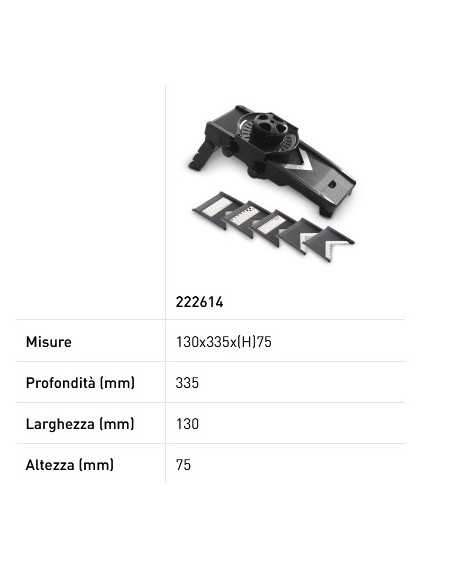 Super affettatore - N. 5 lame inox - Con vaschetta - cm 13 x 33.5 x 7.5h