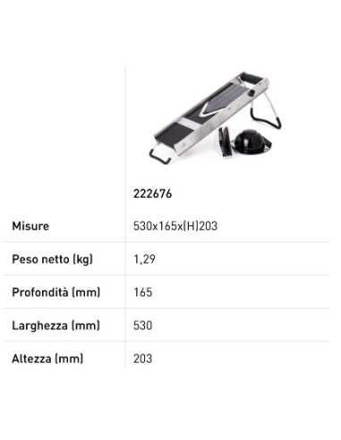 Mandolin with V blade - With 2 extra stainless...