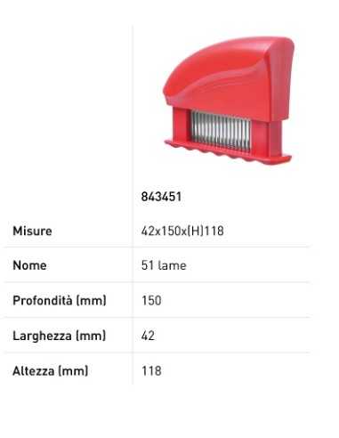 Ablandador manual con 51 cuchillas de acero