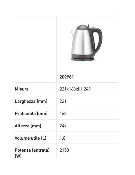 Professional electric kettle 1.8 liters for water Professional electric kettle 1.8 liters for water