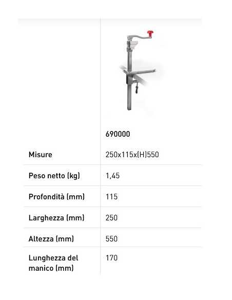 Apriscatole - Da banco - cm 25 x 11.5 x 55 h