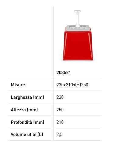 Dispensador de 2,5 litros con dosificación de 20 ml color rojo