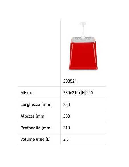 Dispenser 2.5 liter with 20 ml dosage red color Dispenser 2.5 liter with 20 ml dosage red color